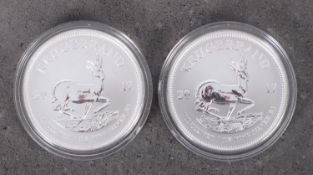 Two/2017 fine silver 1oz. Krugerrand.