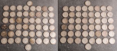 Edward VII Half Crowns comprising 1906 (9), 1907 (16), 1908 (2),
