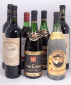 Seven bottles, two Castillo Villa Strad 1997, one Yecla 1998, two Gran Corona 1981 and two Rioja.