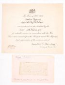 QUEEN VICTORIA : cut signature. With - First World War, 