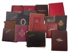 SCRAP ALBUMS; a collection of seventeen albums with various bindings,