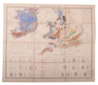 BLACKWOOD, William, Palaentological map, folding hand-coloured map,