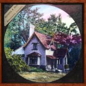 'Country cottage' Noakes & Son, Greenwich; 3 slides, (6 7/8 x 4 x 3/8 inches except where shown) [