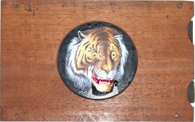 'Tiger' [eyes and jaw move] Maker unknown (7 x 4 1/2 x 5/8 inches), single slip with single pivoting