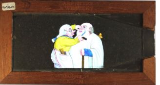 'Barber shaving man' [arm and razor move side to side] (7 x 3 5/8 x 3/8 inches)