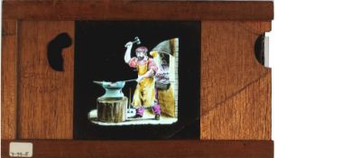 'Blacksmith working at forge' Newton & Co., 3 Fleet Street, London (7 x 4 x 3/8 inches), single slip
