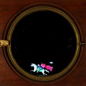 'John Gilpin chase' [figures rotate round edge of slide] Maker unknown (7 x 4 1/2 x 1/2 inches),