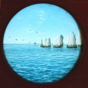 'Rolling Sea' [sea moves, birds circle] Carpenter & Westley, London (6 7/8 x 3 7/8 x 5/8 inches),