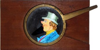 'Man with changing face' [chin extends and shrinks] Abraham & Co., Liverpool (7 x 4 x 3/8 inches),