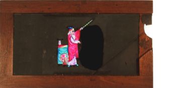 'Magician conjures up devil' Maker unknown (7 x 4 x 3/8 inches), single slip