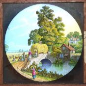 'The Village Blacksmith' Group of four slides from different sources. Two single hand-painted slides
