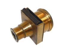 A lacquered brass microscopic projection lens. unsigned, 9cm long