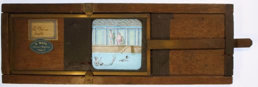 'Les Bains Froids [swimmers move left to right across background image] E. Mazo, Paris; 31.5 x 11