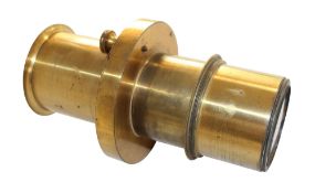 A lacquered brass kaleidoscope projection lens maker Newton & Co, London. 21cm long, together with