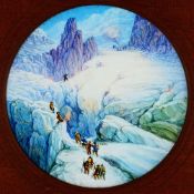 'The Ascent of Mont Blanc' Eight slides assembled from different sources. Single hand-coloured glass