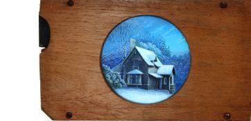 'Snow, carol singers arrive' (6 7/8 x 4 x 1/2 inches, single slip