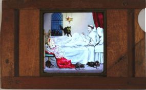 Slide 151, 'Bishop and cat' [cat's eyes move from side to side] Maker unknown (7 x 4 3/8 x 3/8