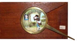 'Man raises hat to lady' [arm and hat move independently of each other] (6 7/8 x 3 3/4 x 3/8