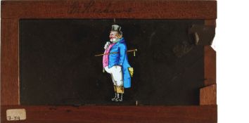 Slide 383, 'Man's head turns into ox' Maker unknown (6 7/8 x 3 7/8 x 3/8 inches), single slip