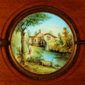 'Watermill, North Devon' [wheel rotates] Maker unknown (7 x 4 1/2 x 1/2 inches), single rack