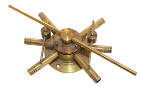 A brass Star dissolving valve, rotation of the long spindle directs oxygen and hydrogen gas