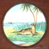 'The Tiger and the Tub' Seven slides (possibly from set of eight) Single hand-painted glass slides