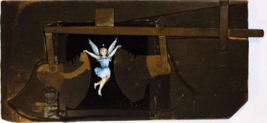 Pivoted-lever slide - 'Fairy scattering star dust' Maker unknown; 21.5 x 10.5 x 1cm