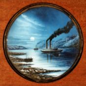 Mississippi Moonlight W.E. & F. Newton, London (6 1/2 x 4 x 3/8 inches) Explosion of ship Maker