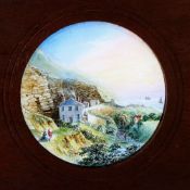 'Rural Coast path and sea' maker unknown (7x 4 3/8 inches)