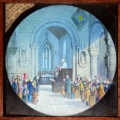 'The Village Choir' Maker unknown; 2 slides,( 7 x 4 1/2 x 3/8 inches)