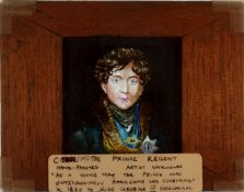 'The Prince Regent' painted on mica Maker unknown (5 5/8 x 4 3/8 x 3/8 inches)