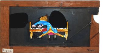 'Pianist' Maker unknown (7 x 3 3/4 x 3/8 inches), single slip.