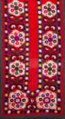 A North East Persian silk bed cover embr