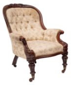 A gentleman's Victorian carved mahogany