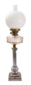 An Edwardian metal and moulded glass col