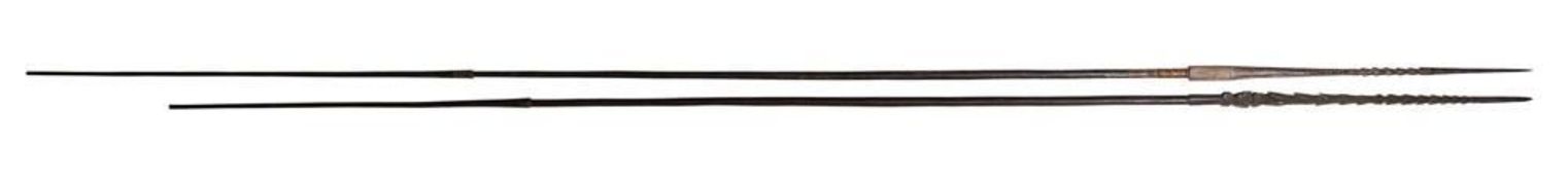 Two Oceanic hardwood spears, possibly So