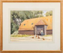 Richard Sams (British, 20th Century) A farm scene