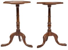 A matched pair of mahogany octagonal occ