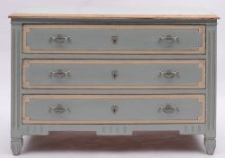 An Edwardian painted pine chest of drawe