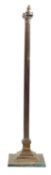 A brass columnar standard lamp, late 19t