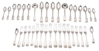 An early 20th century silver plated canteen of flatware, maker Daniel & Arter Ltd, Birmingham,