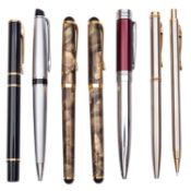 Waterman. A black and gilt pen, in original box, together with a Waterman ball point pen in a