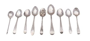 A George III Scottish silver teaspoon, Alexander Spence, (Edinburgh), Thistle mark only, no date