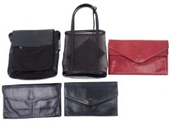 A Bally Cross body bag in black, together with a Bally black leather mesh bag and purse, two black