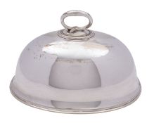 An Edward VII silver plated meat dome, Elkington and Co, of small size, with detachable handle, 27cm