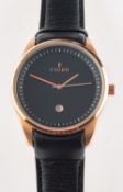 Skagen a gentleman's wristwatch diameter 42mm. Fjord a gentleman's gold-plated wristwatch, the black