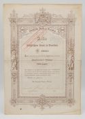 Aktie über 200 Thaler "Sächsische Bank zu Dresden" von 1870