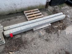 (8) 8' Ws Western aluminum concrete forms, Vertex brick, 6-12 hole pattern. Located in Hopedale,