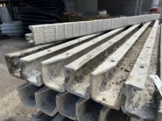 (6) 9' Corners Western aluminum concrete forms, Vertex brick, 6-12 hole pattern. Located in