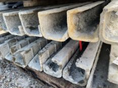 (10) 9' Corners Western aluminum concrete forms, Vertex brick, 6-12 hole pattern. Located in